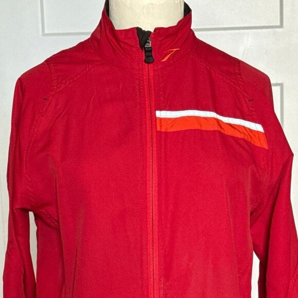 Brooks Women's Running Jacket - Red Windbreaker with Reflective Stripes - Size M - Picture 4 of 8